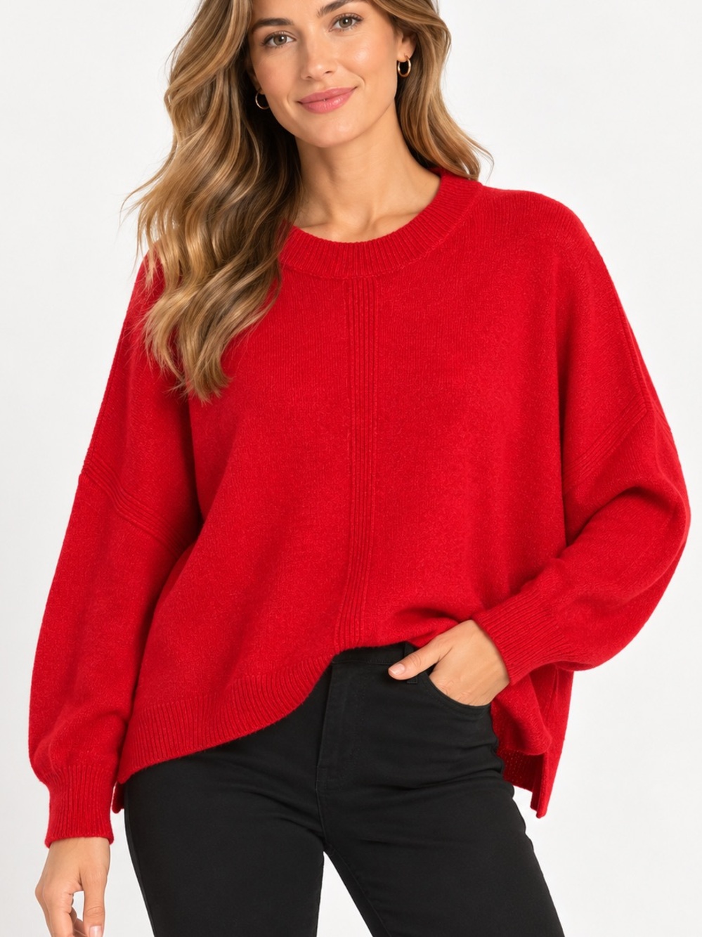 NWT Vince Camuto Red Oversized Dolman Sleeve Sweater XL
